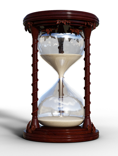An hourglass representing that one must wait.